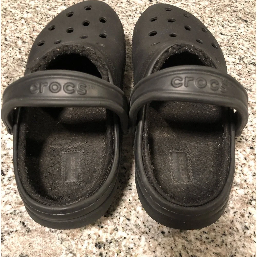 Crocs Classic Lined Clogs Unisex Black Size 10 Women Size 8 Men - Picture 10 of 16